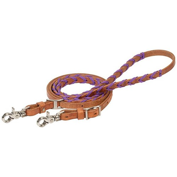Weaver Leather Laced Barrel Rein Purple