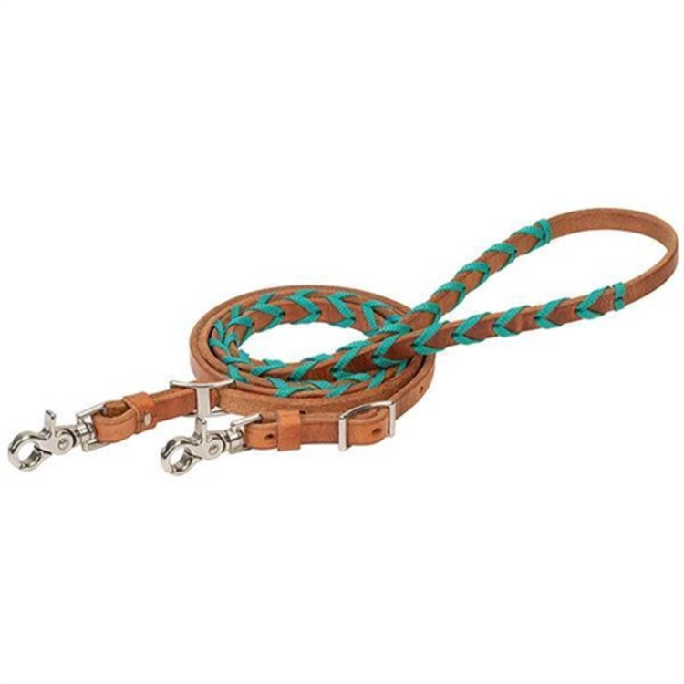 Weaver Leather Laced Barrel Rein Turquoise