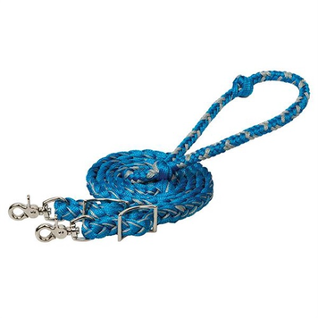 Weaver Leather Braided Polyester Barrel Rein Blue Gray