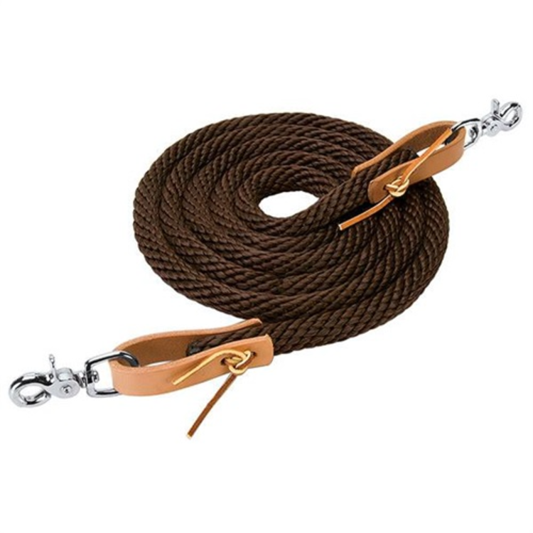 Weaver Leather 8' Poly Roper Rein with Scissor Snaps 5/8" Brown