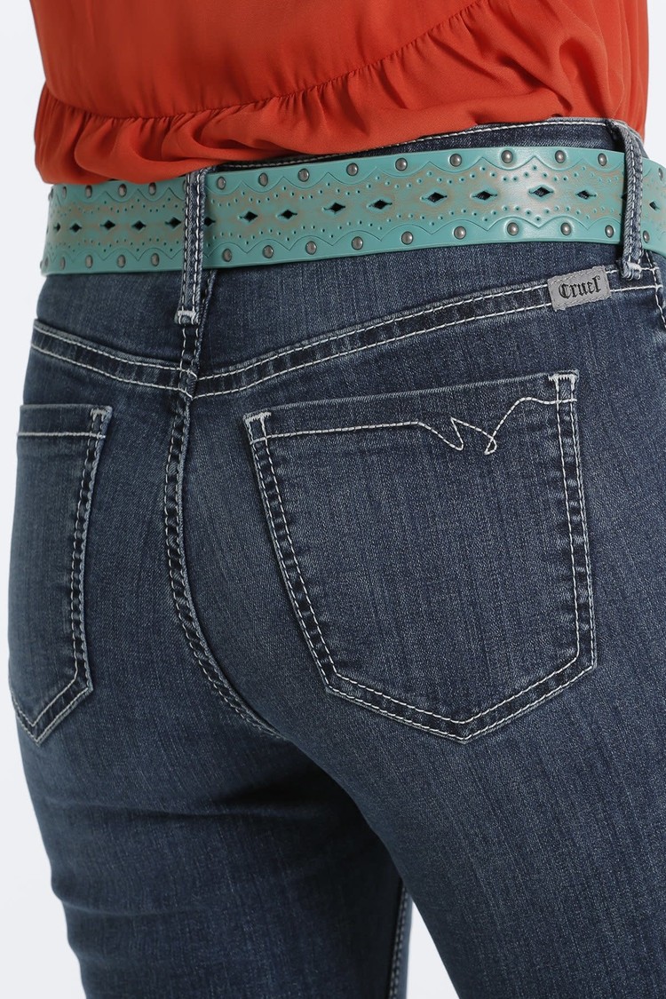 Cruel Denim Hannah Slim Fit Super-Flare Dark Stonewash