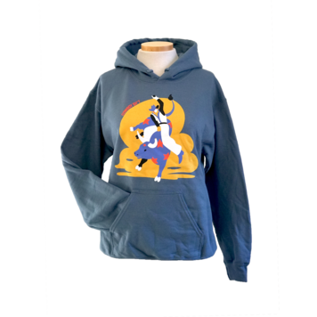 Cowboy Sh*t Bull Rider Hoodie Indigo Blue