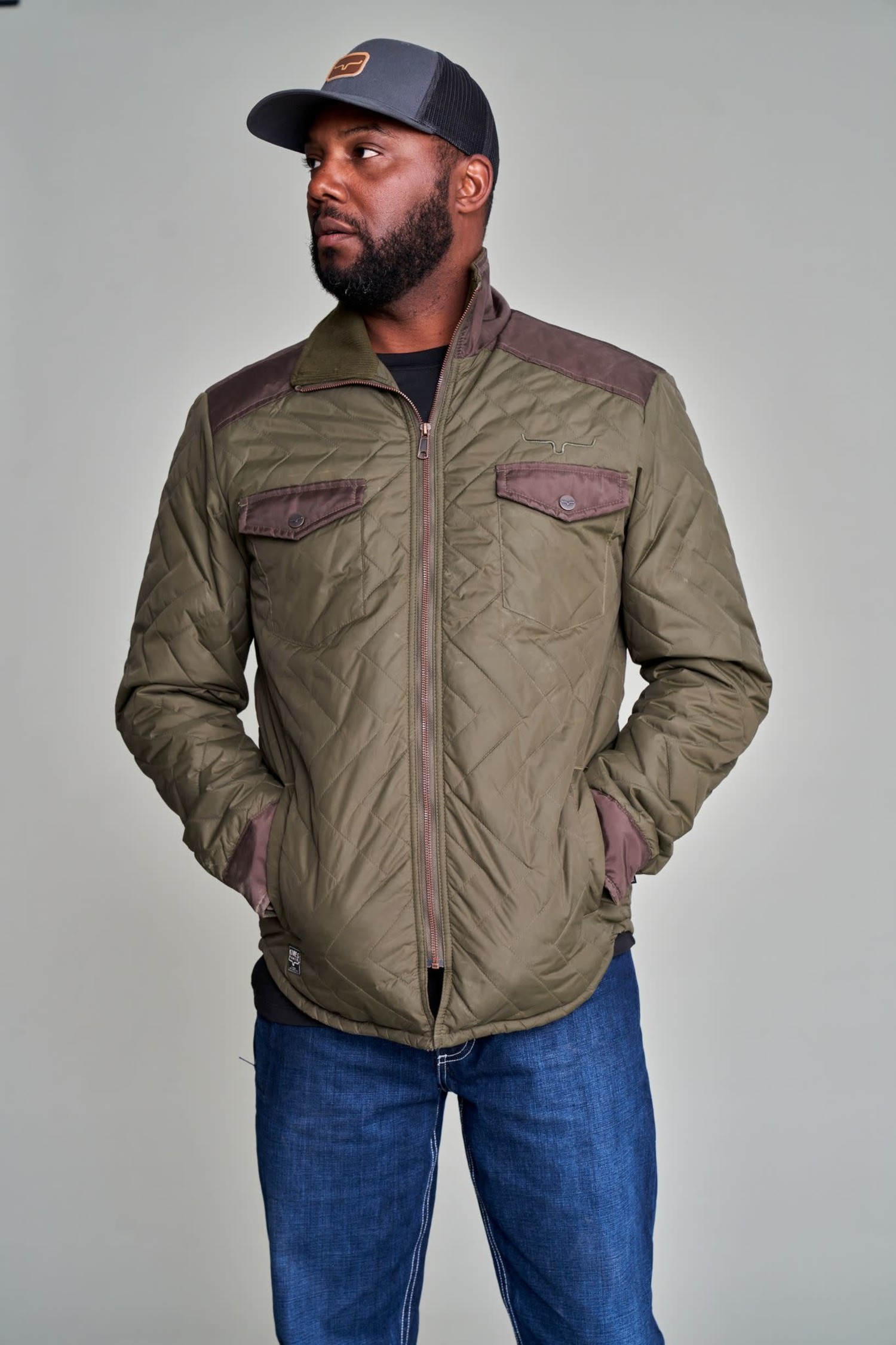 Mens Wild Olive Green Sleeveless Puffer Jacket