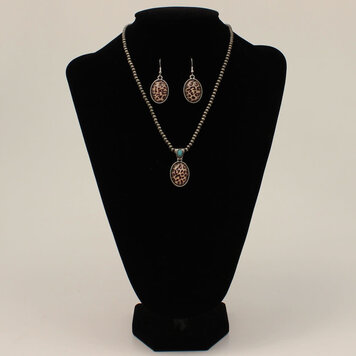 Silver Strike Leopard Pendant Set