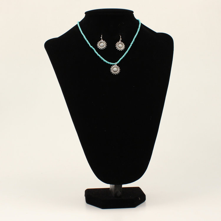 Blazin Roxx Turquoise Beaded Sunflower Set