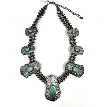 B-Elegant Concho Squash Blossom Necklace