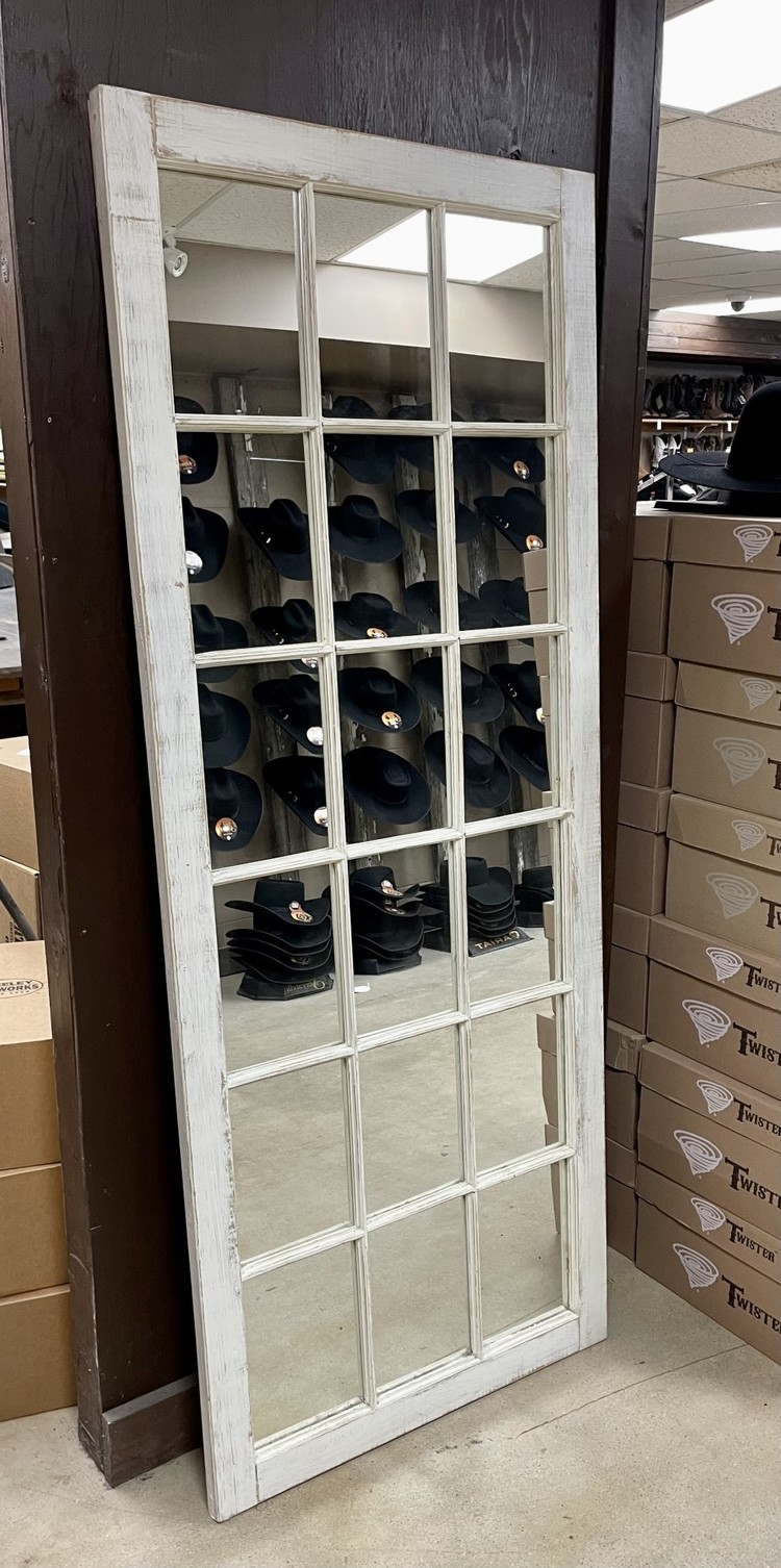 Handmade White Window Mirror 72” x 29”