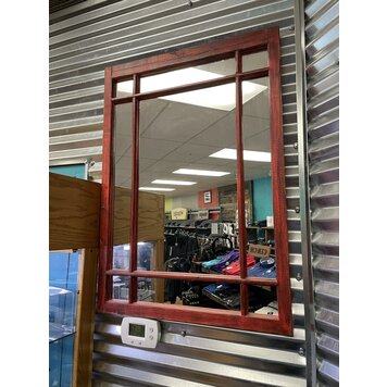 Frontier Handmade Red Window Mirror 37” x 27”