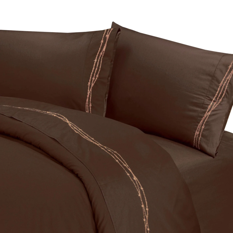 HiEnd Accents Embroidered Barbwire Sheet Set