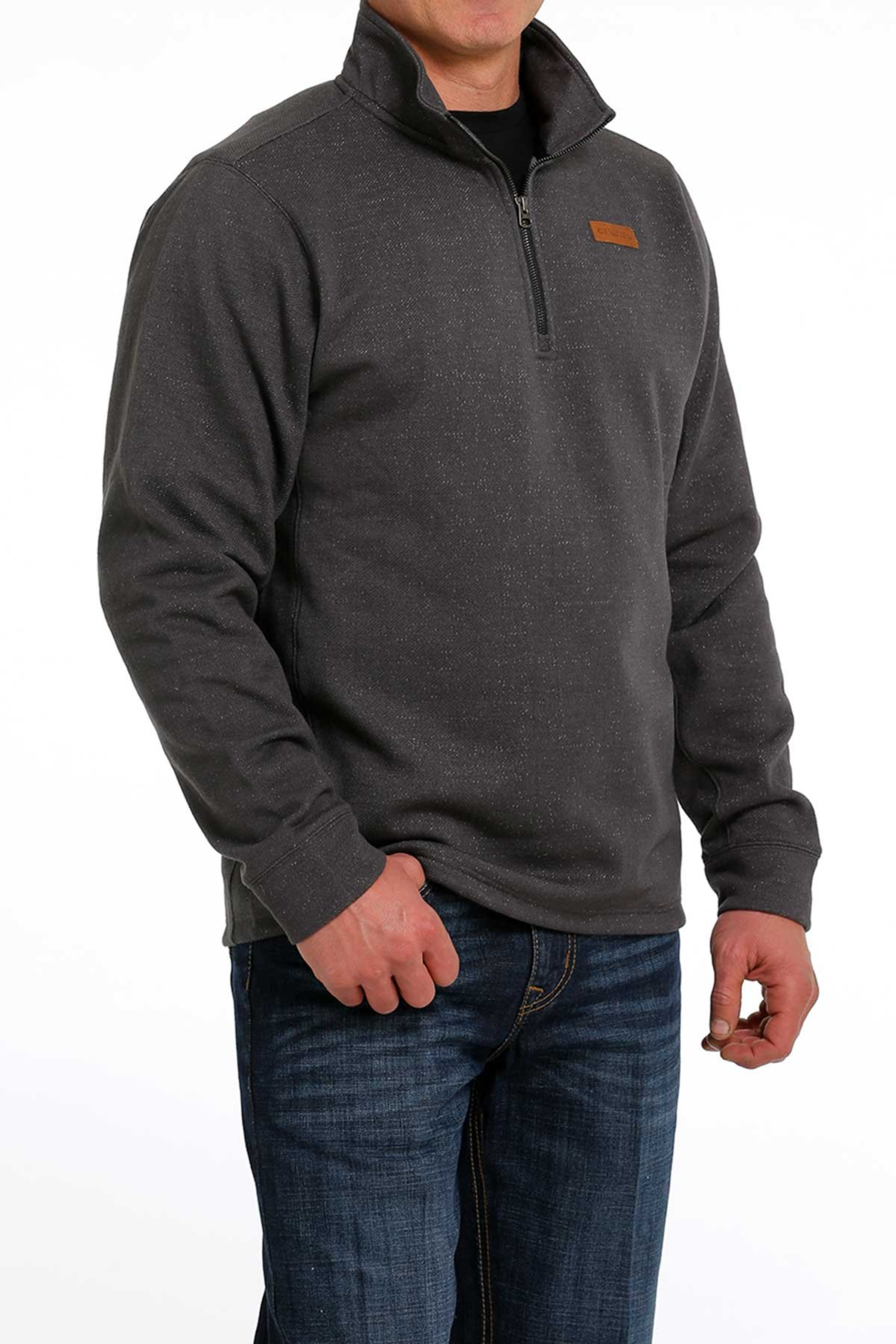 1/4 Zip Knit Sweater Pullover Charcoal - Frontier Western Shop