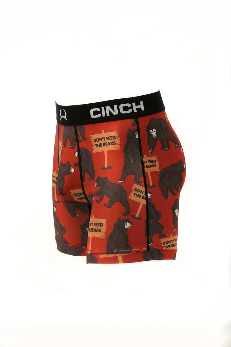 Cinch 6" Bears Boxer Briefs Red