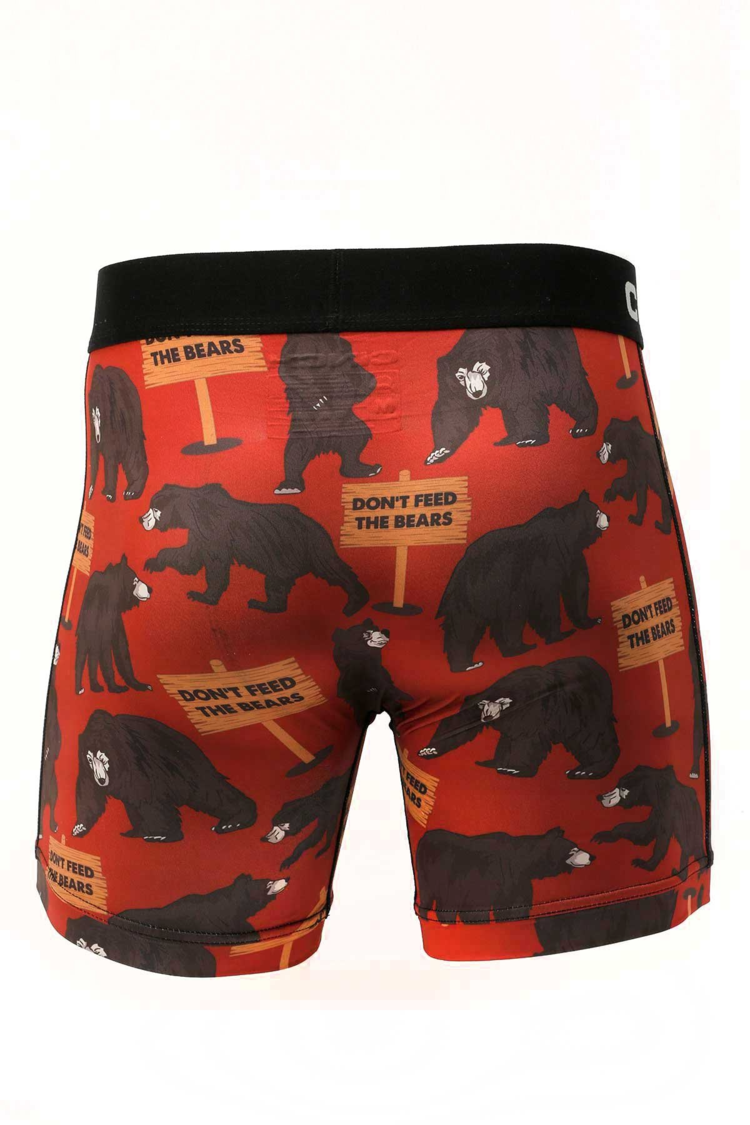 Cinch 6" Bears Boxer Briefs Red