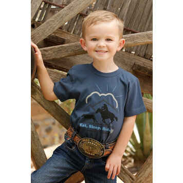 Cinch Blue Eat Sleep Ride Tee