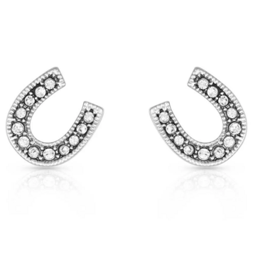 Montana Silversmiths Crystal Clear Stuck on Luck Post Earrings