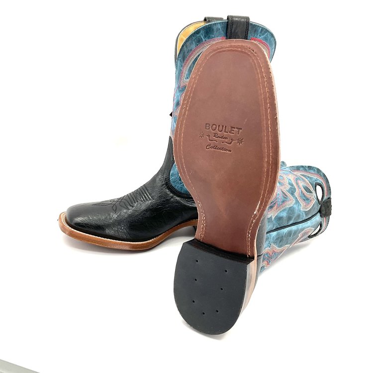 Boulet Mens Exotics Ostrich Belly Black