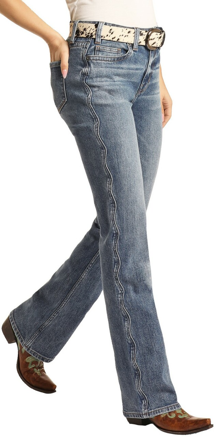 Rock & Roll Denim High Rise Scalloped Bootcut Jean