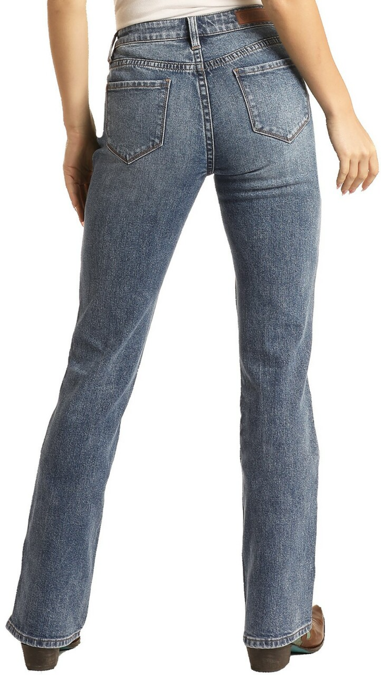 Rock & Roll Denim High Rise Scalloped Bootcut Jean