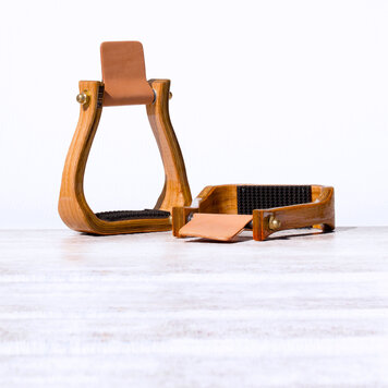 Nettles Stirrups 2" Barrel Racer Stirrup Walnut Stain