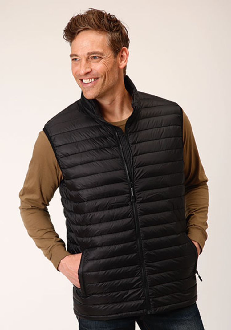 Roper Nylon Down Filled Vest Black