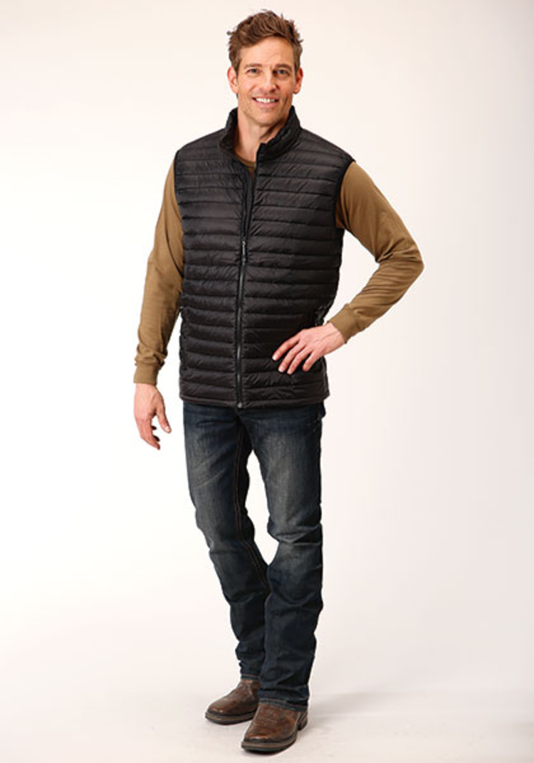 Roper Nylon Down Filled Vest Black