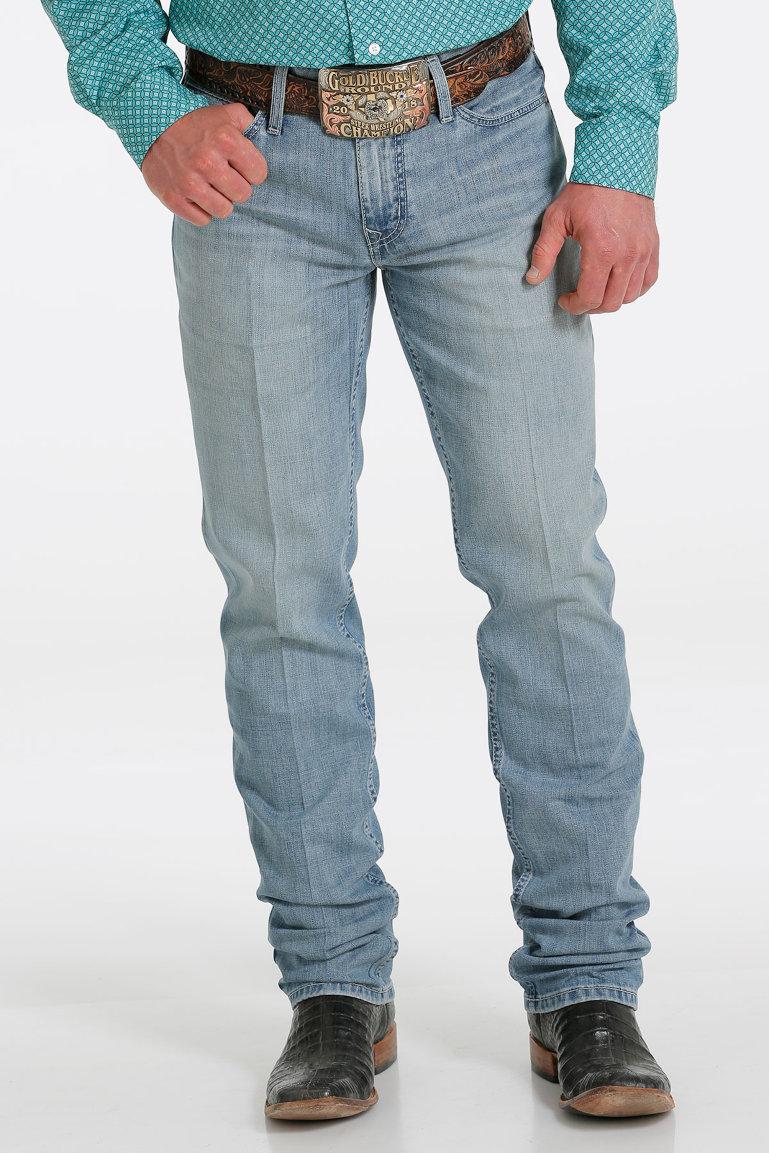 Cinch Jesse Slim Straight Fit Light Stonewash Jeans