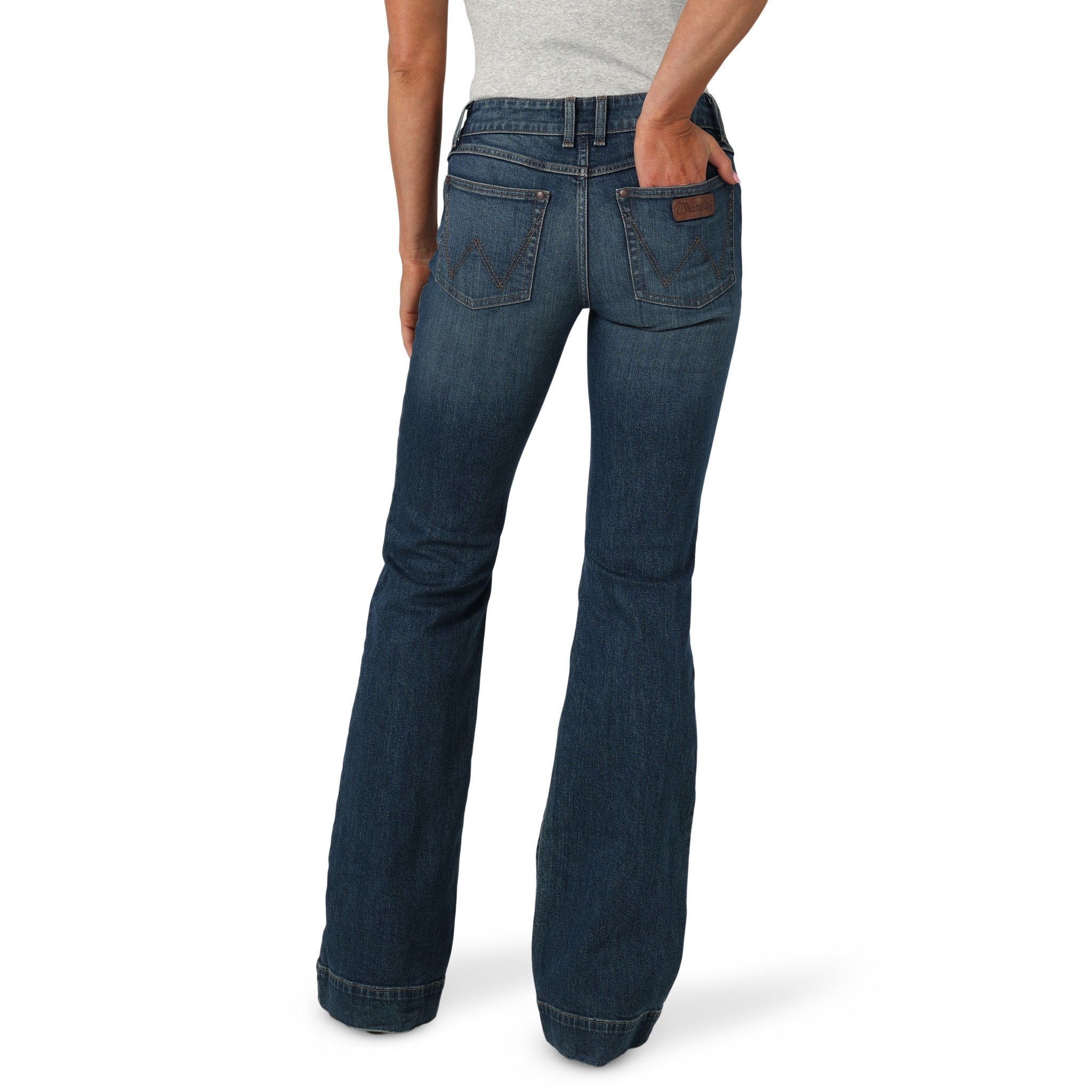 Wrangler Retro Womens Mae Elena Light Wash Mid Rise Trouser Jeans  available at Cavenders