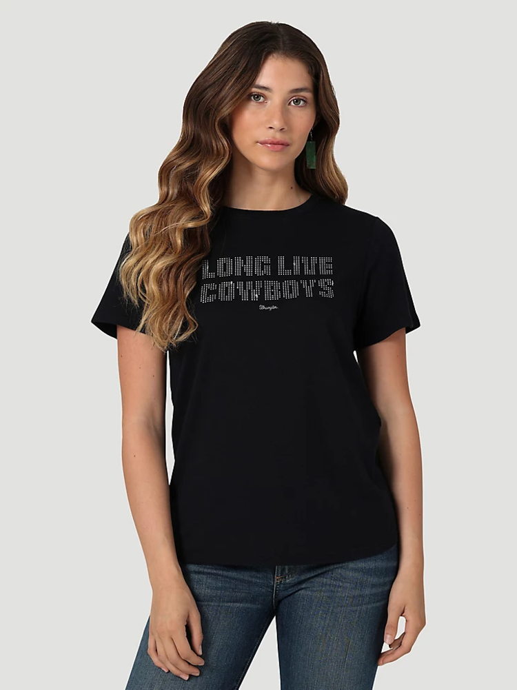 Wrangler Retro Long Live Cowboys T-Shirt Jet Black
