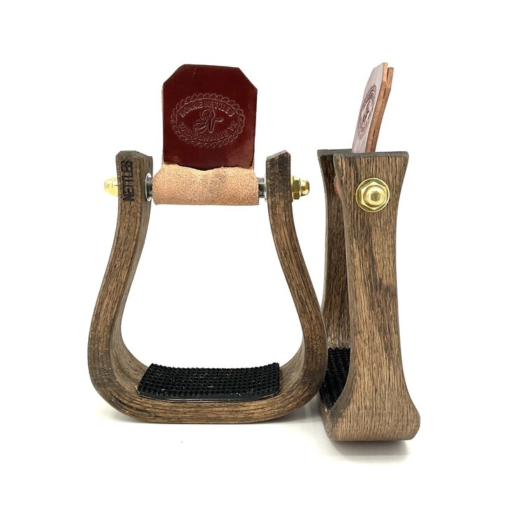 Nettles Stirrups 2" Barrel Racer Stirrup Walnut Stain