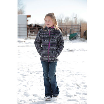 Cruel Denim Girls Quilted Jacket Black/Pink