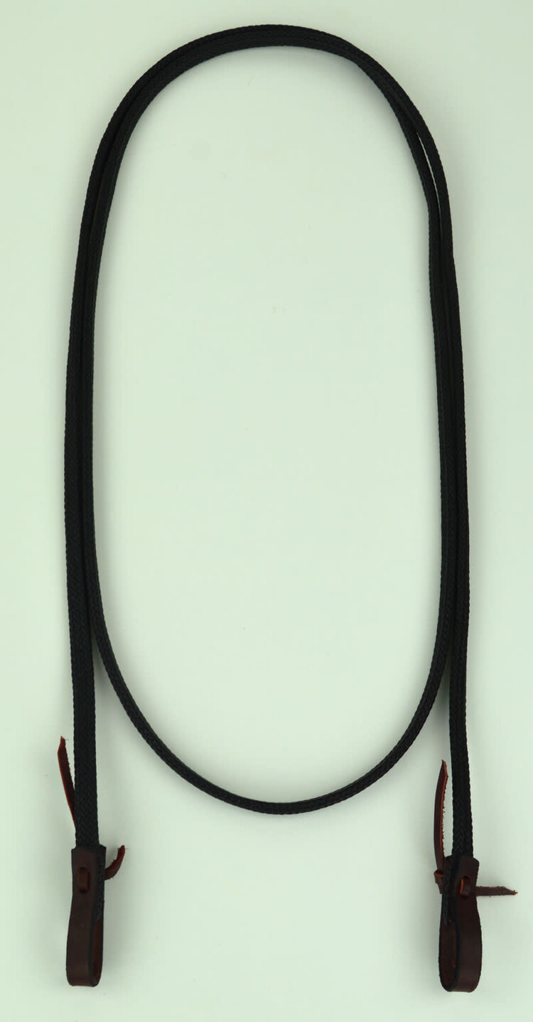 Double Diamond Halter Company 1/2" Flat Waxed Rope Rein Black