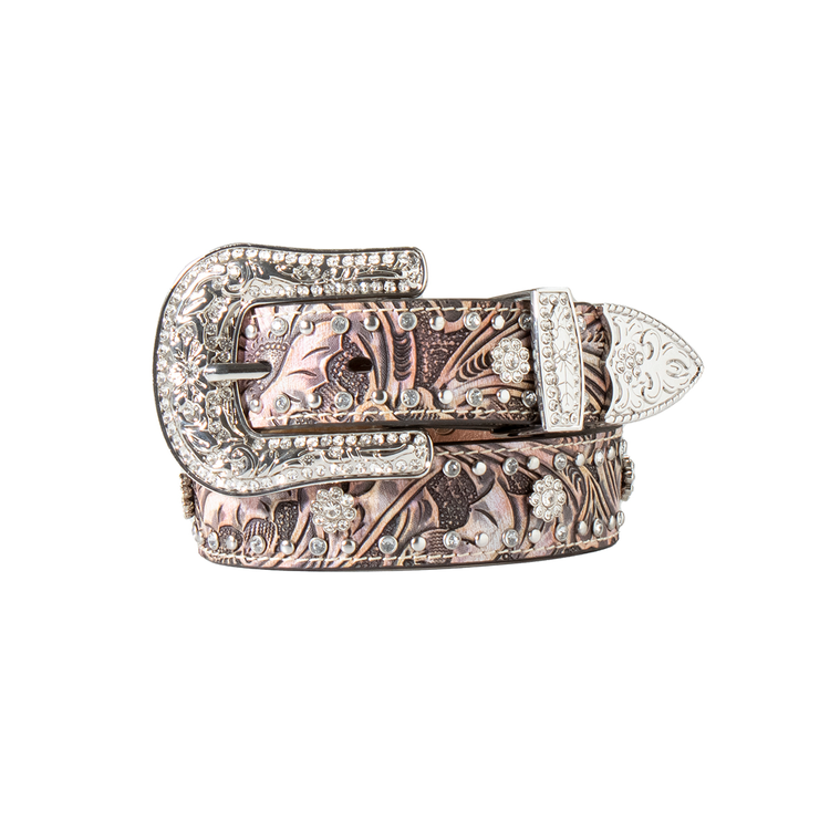 Angel Ranch Floral Embossed Rhinestone Belt
