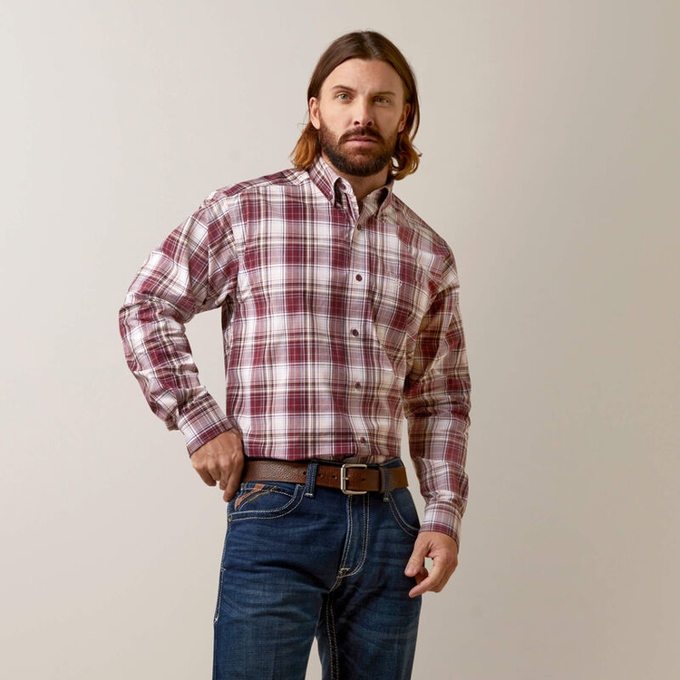 Ariat Pro Series Adrian Classic Fit Shirt Maroon