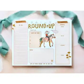 Roundup Cowgirl Weekly Planner Desktop Notepad