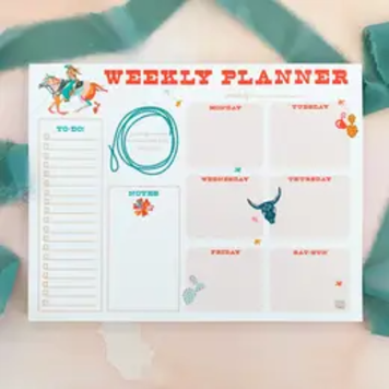Cowgirl Weekly Planner Desktop Notepad