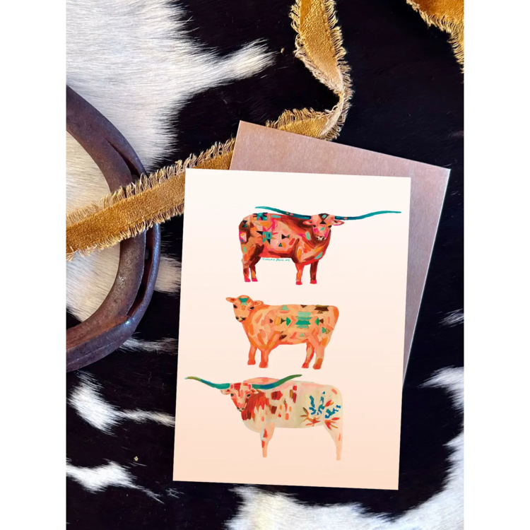 Texas Longhorn Western Greeting Card