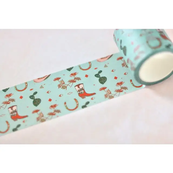 Western Cactus Cowgirl Boot Washi Tape