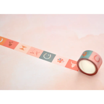 Western Cactus Horseshoe and Cow Skull Washi Tape