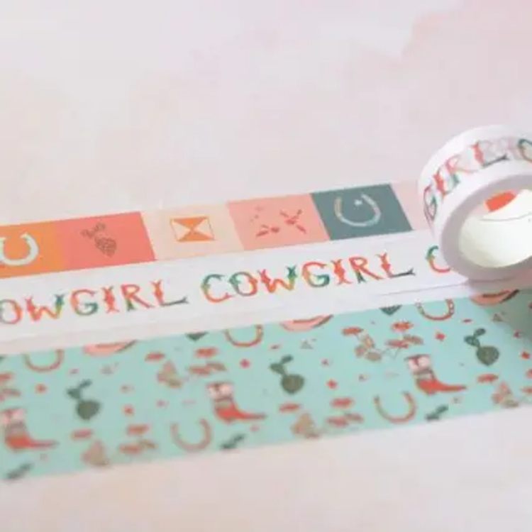 Western Cactus Horseshoe and Cow Skull Washi Tape