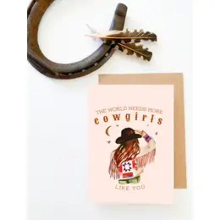 Western Cowgirl Thinking About You Card