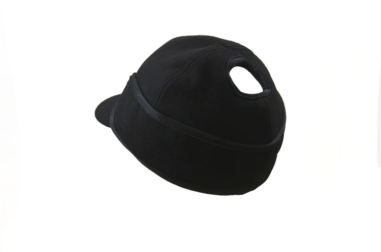 Crown Cap Wool Blend Railroad Ponytail Hat Black