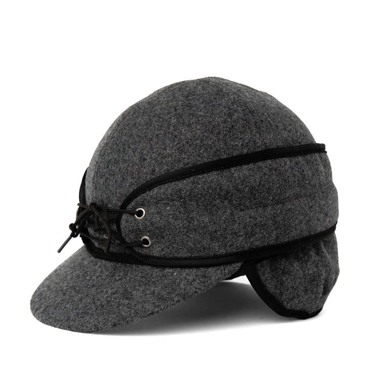 Crown Cap Wool Blend Railroad Hat Charcoal