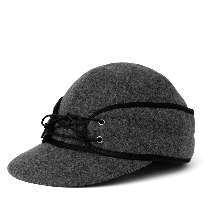 Crown Cap Wool Blend Railroad Hat Charcoal