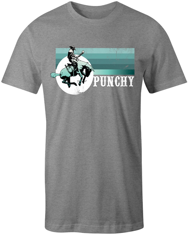 HOOey Punchy Crew Neck Tee Grey/ Turquoise/ White Logo