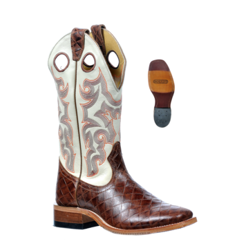Boulet Ladies Big Woven Cognac Boot