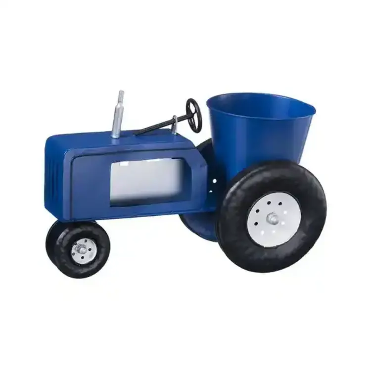 Tough 1 Metal Tractor Planter Blue