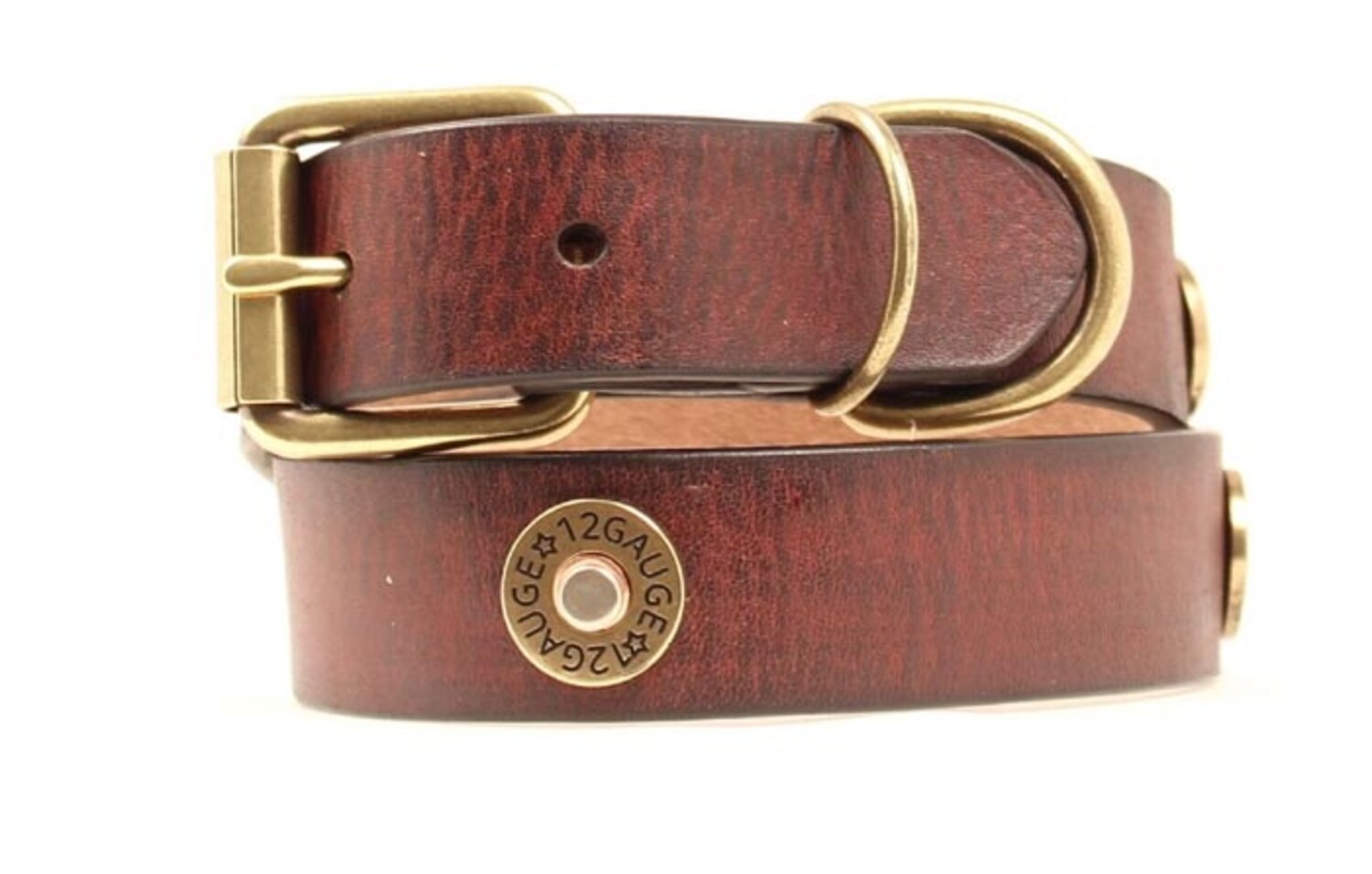 Leather Shotshell Dog Collar and Leash