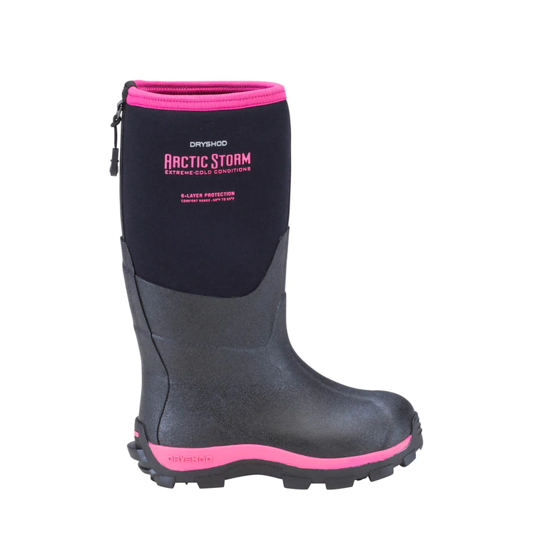 DryShod Kid's Arctic Storm Black/ Pink