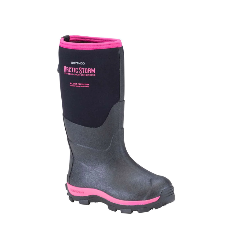 DryShod Kid's Arctic Storm Black/ Pink