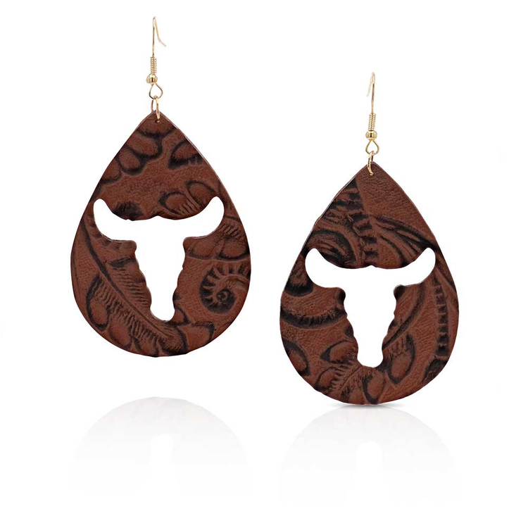 Attitude Longhorn Love Leather Attitude Earrings