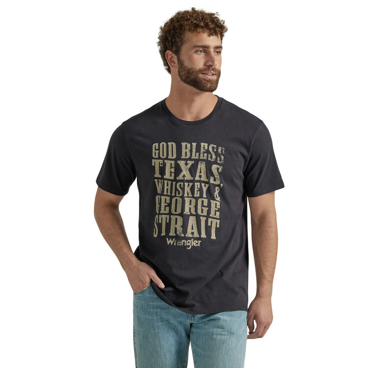 Wrangler God Bless George Strait Graphic Tee Jet Black